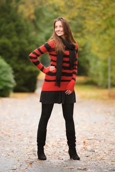 Outdoor shot of a young woman in a park