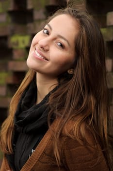Outdoor shot of a young woman in a park
