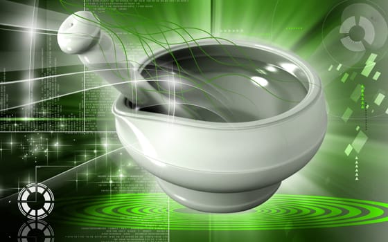 Digital illustration of ayurvedic medicine in making