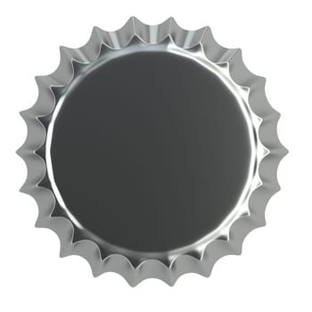 metallic bottle cap 3d illustration  isolated on white