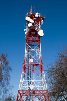 Communications Tower With Microwave Relays