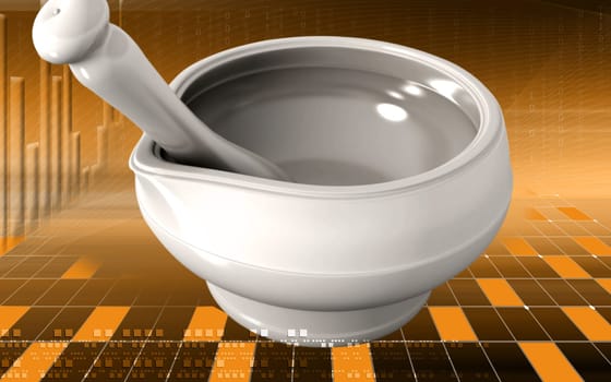 Digital illustration of ayurvedic medicine in making