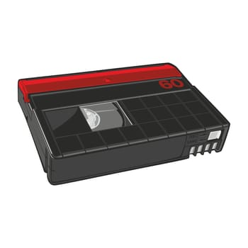 vector illustration of mini DV cassette isolated on white