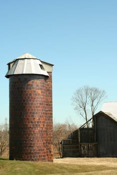 a Old barn and silo