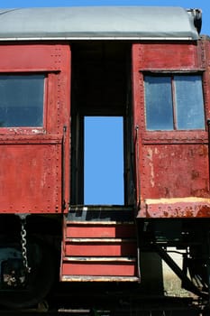 A Old passenger train car