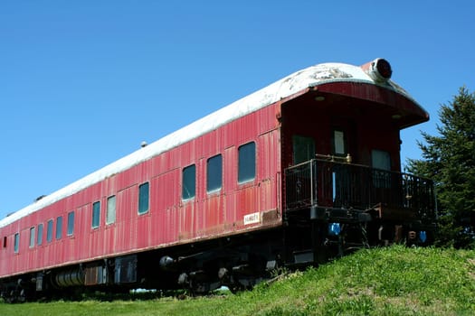 A Old passenger train car