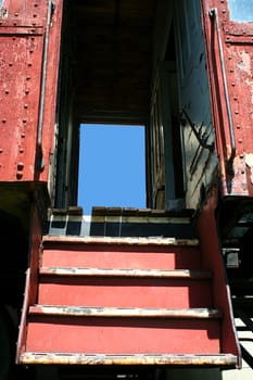 A Old passenger train car