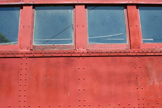 A Old passenger train car