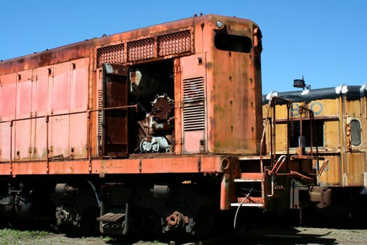 A Old train locomotive