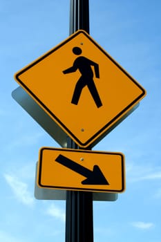 A Pedestrian crosswalk sign