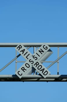 A Railroad crossing sign