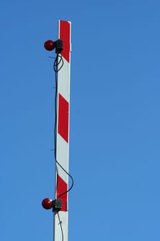 A Railroad crossing signal barrier