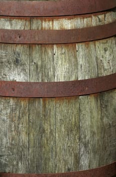 Close up of a Old wooden barrel