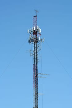 Cell Phone Tower against a blue sky
