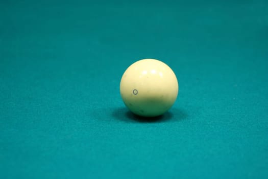 Cue ball on a green table