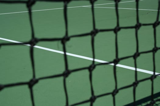 Tennis Court Net focus on the court