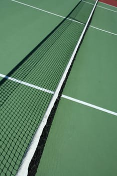 A long view of a Tennis court net