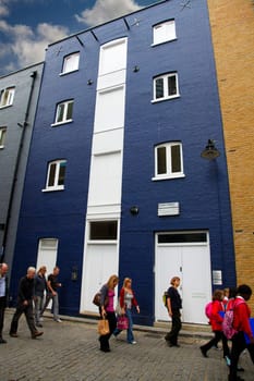 Modern colorful houses in a London street
