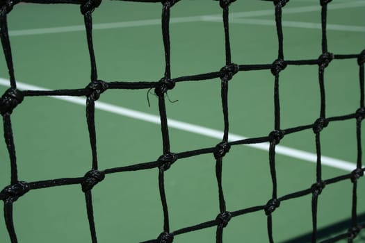 Tennis Court Net focus on the net