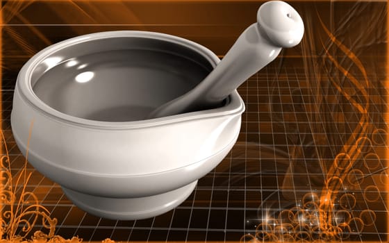 Digital illustration of ayurvedic medicine in making