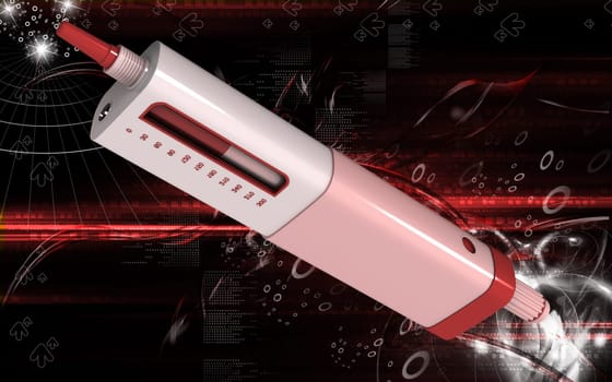 Digital illustration of insulin pen in colour background