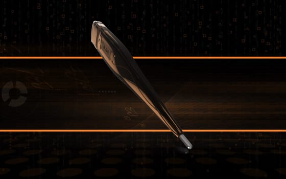 Digital illustration of thermometer in colour background