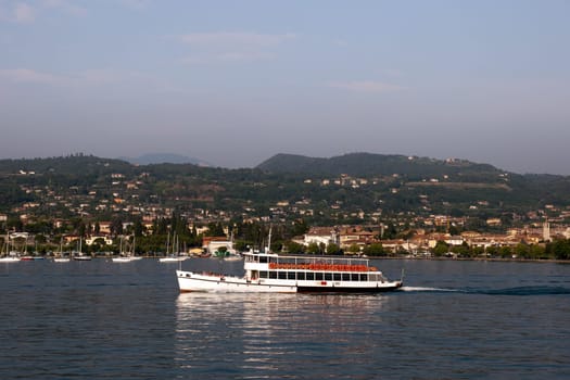 Ferryboat in lake Garda , Italy