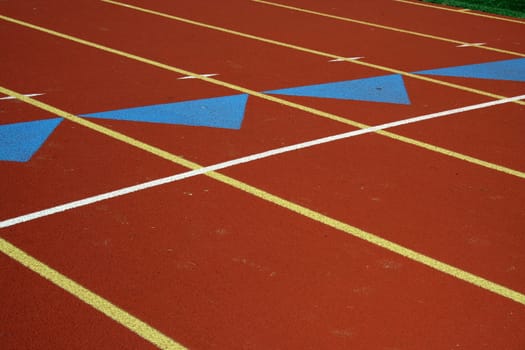 Some red Lanes from a Running track