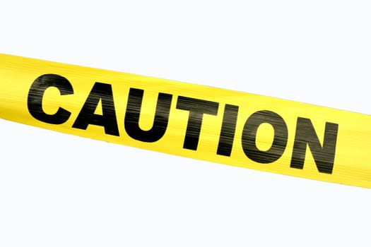 Yellow Caution Tape against a white background