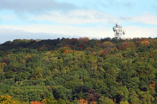 A Microwave Tower on a mountain top