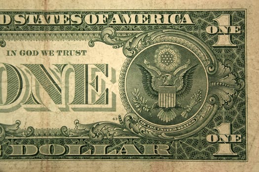 Back Half of a one dollar bill