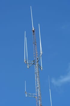 A Radio Antenna against a blue sky