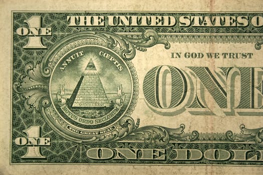 Back Half of a one dollar bill