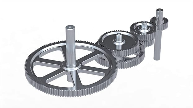 Mechanism concept 3d render of a gear
