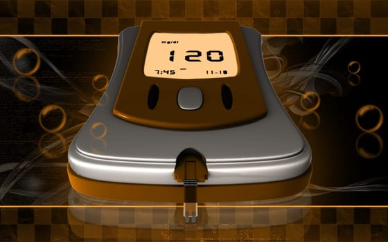 Digital illustration of Glocometer in colour background