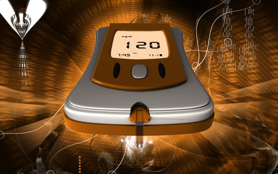 Digital illustration of Glocometer in colour background