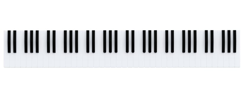Black and white keys on music keyboard