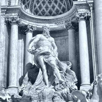Baroque Trevi Fountain (Fontana di Trevi) in Rome, Italy - high dynamic range HDR
