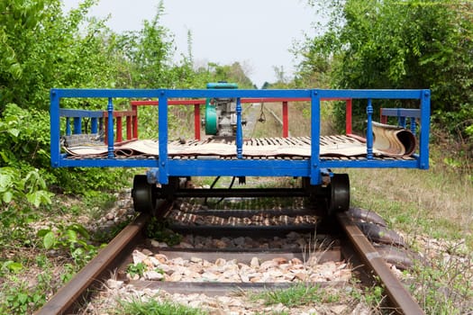 Bamboo Train,a temporary railway network in Cambodia