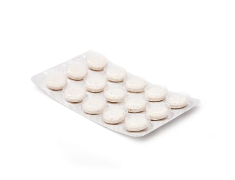 blister pack of pills isolated on the white background
