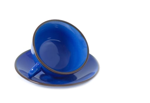 japan blue cup isolated on white
