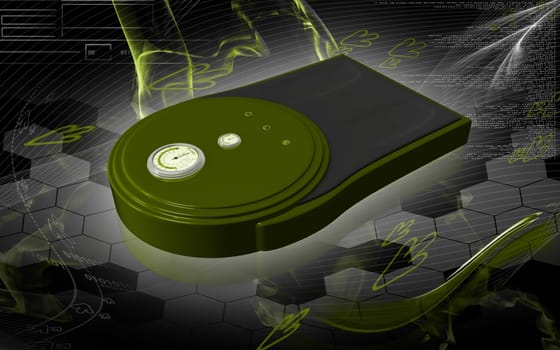 Digital illustration of weigh machine in colour background