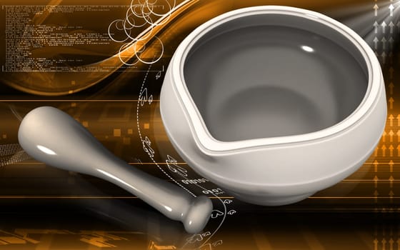 Digital illustration of ayurvedic medicine in making