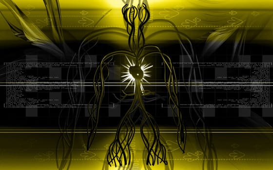 Digital illustration of vascular system in colour background