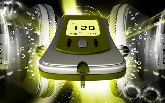 Digital illustration of Glocometer in colour background