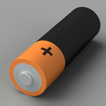 3d illustration of battery on the grey background