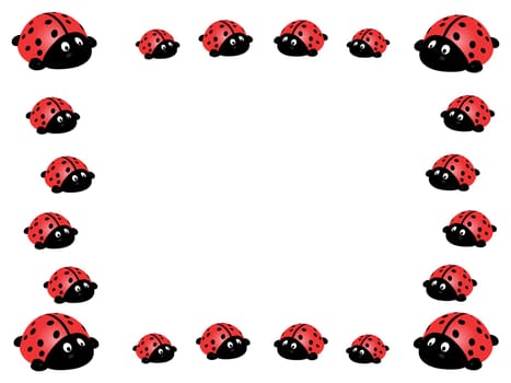 illustration vector frame of ladybird isolated on white