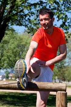 stretching runner