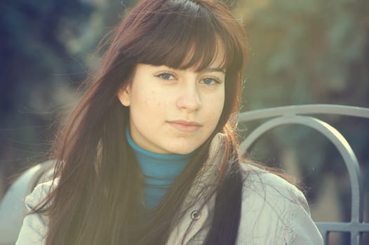 vintage mood - Portrait of beautyful woman in autumn outdoors