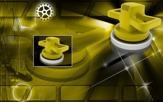 Digital illustration of Car polisher in colour background
